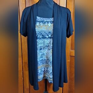 DOUBLE TAKE Cardigan with attached camisole Size 3X